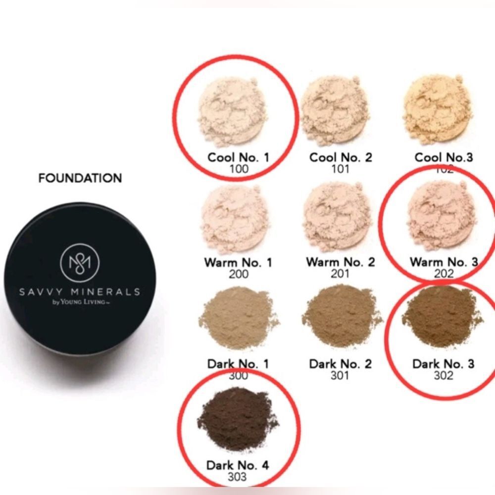 2 Cool #1 And‎ Dark 3 And #4 Savvy Minerals Powder Foundation